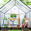 Outsunny Polycarbonate Greenhouse Walk-In Sliding Door-1312387939-1312387938