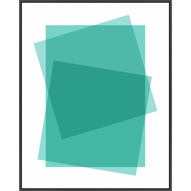 Aqua Kami Print by Jacques Pilon, Black Framed Canvas, 25" H x 20" W