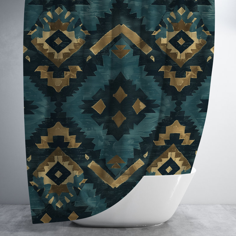 Rideau de douche Tirza Ikat, H 84 po x l 71 po
