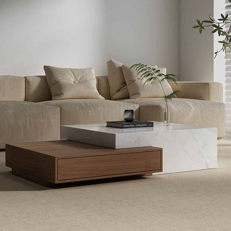 Table basse en bois massif, H 11,81 po x L 51,18 po x l 31,5 po