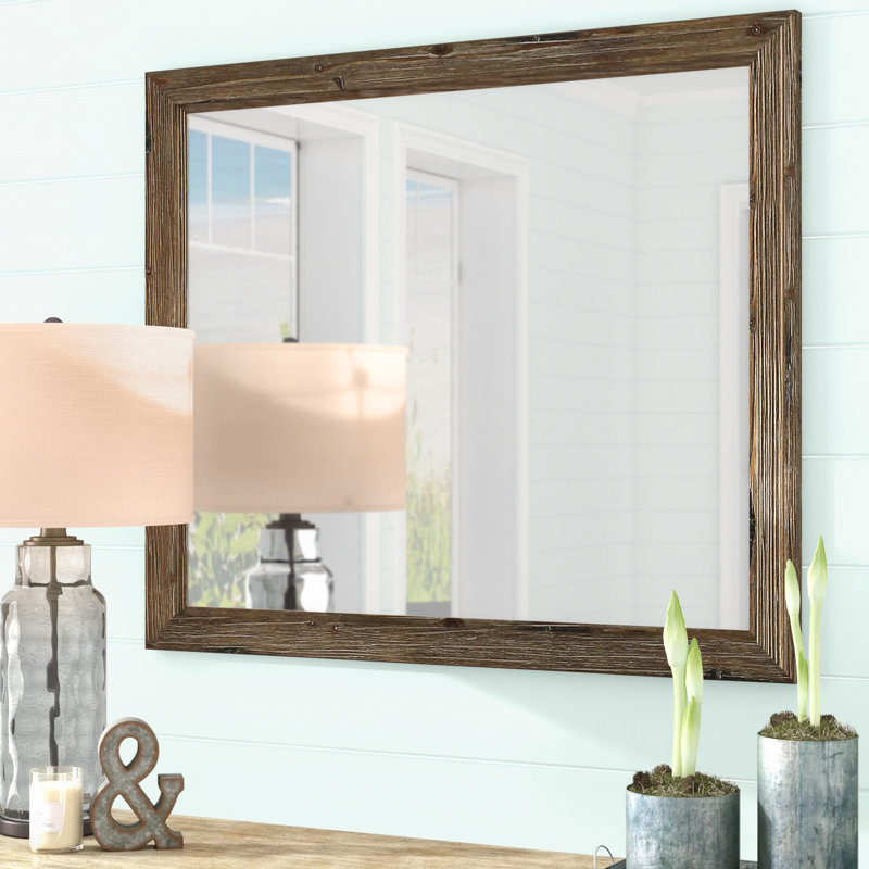 Shenice Wood Rectangle Wall Mirror