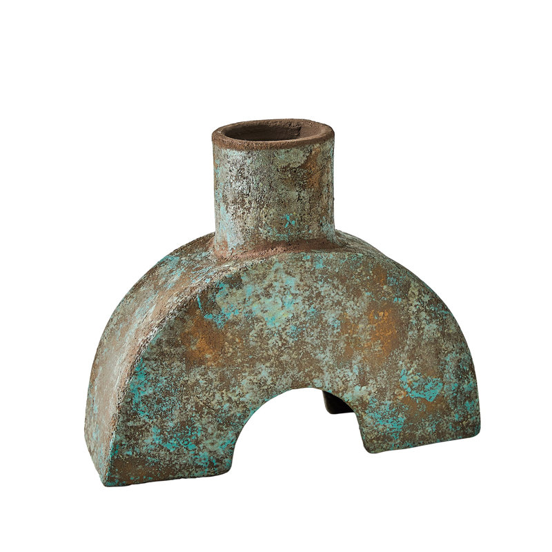 Vase de table en grès, Vert