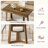 47-Inch Rectangle Dining Table, Wooden Kitchen Table, Farmhouse Dinning Room Dinner Table