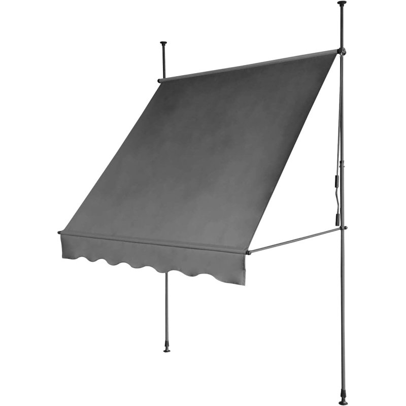 Dakota Fields 300cm W x 150cm D Polyester Cover Retractable Patio Awning, Grey
