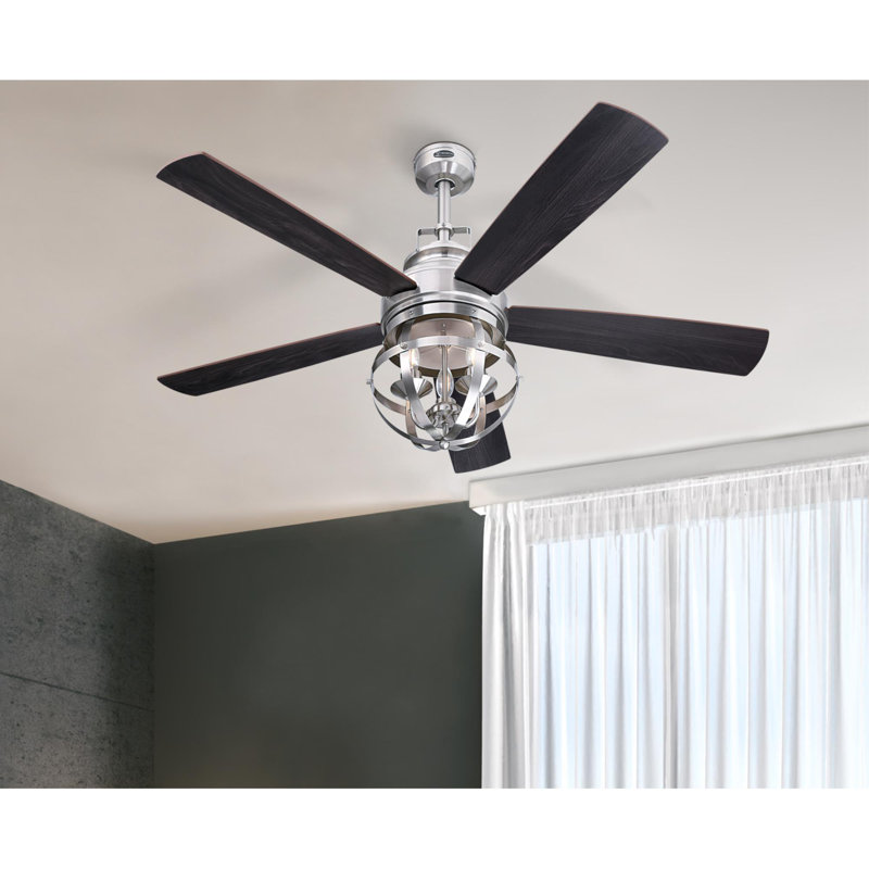 Genna 52'' Ceiling Fan with Light Kit, Brushed Nickel