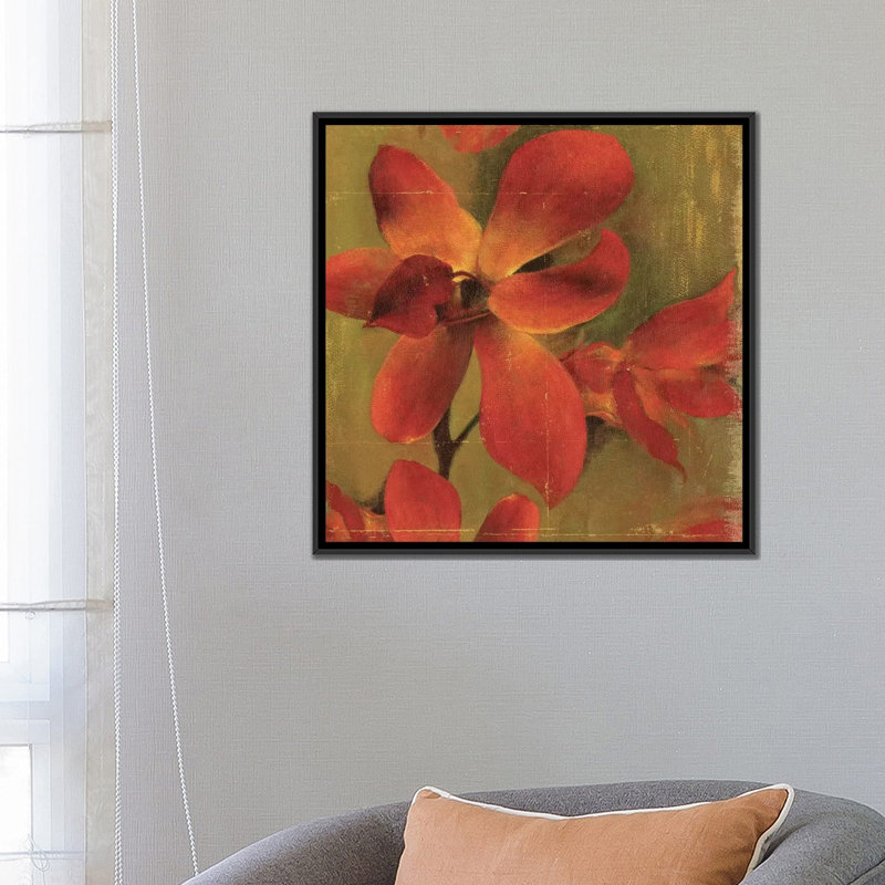 « on fire i », impression sur toile, H 18 po x l 18 po x P 1,5 po, Toile avec cadre noir, Pas de tapis