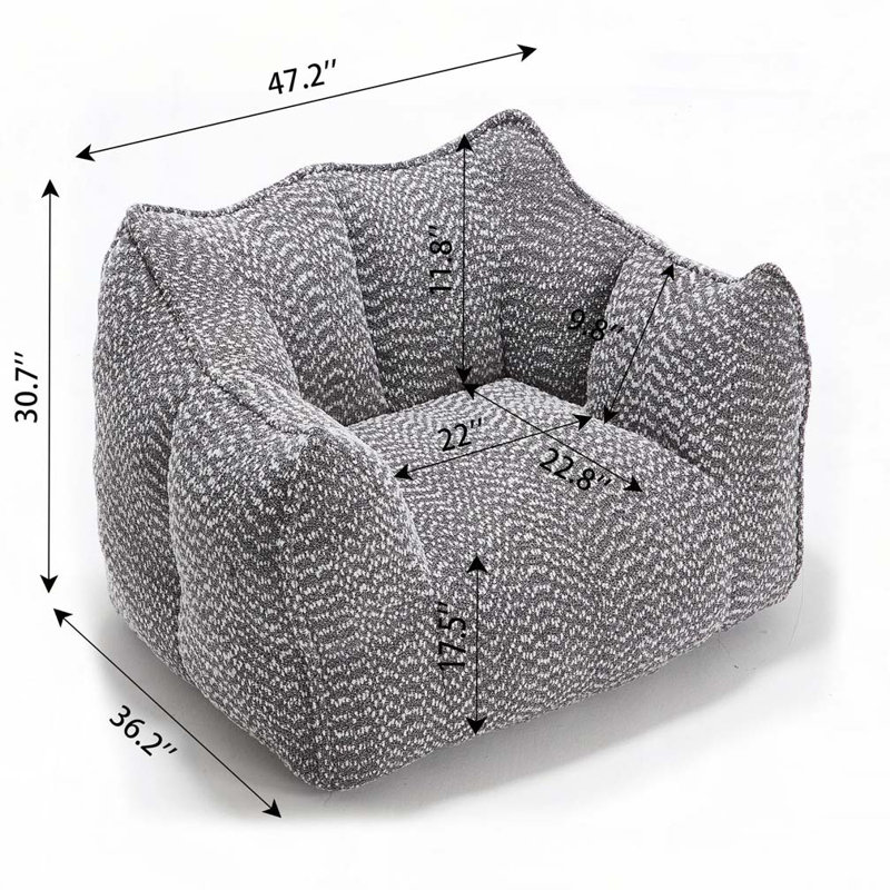 Fauteuil à billes en chenille, Gris