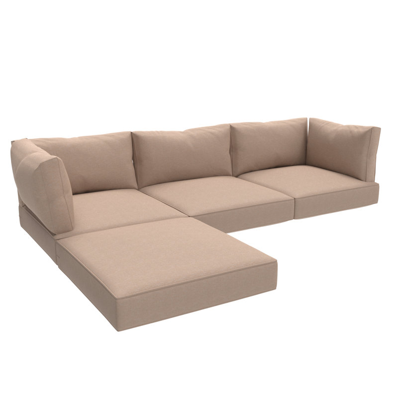 Ensemble de coussins de remplacement pour canapé modulaire intérieur / extérieur, 5 po, Beige