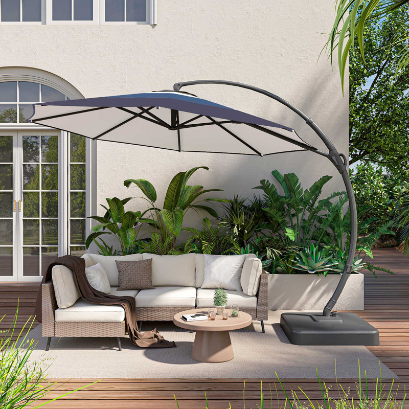 Ebonique Cantilever Umbrella with Base - Thumbnail 2