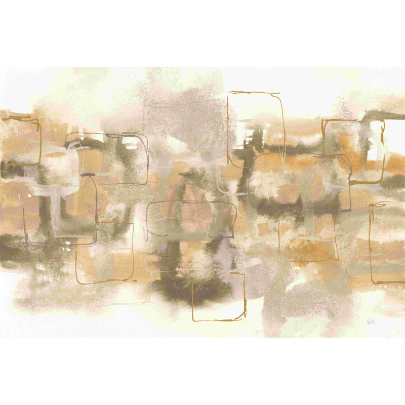 Golden Neutrals II - peinture, H 32 po x l 48 po, Toile tendue