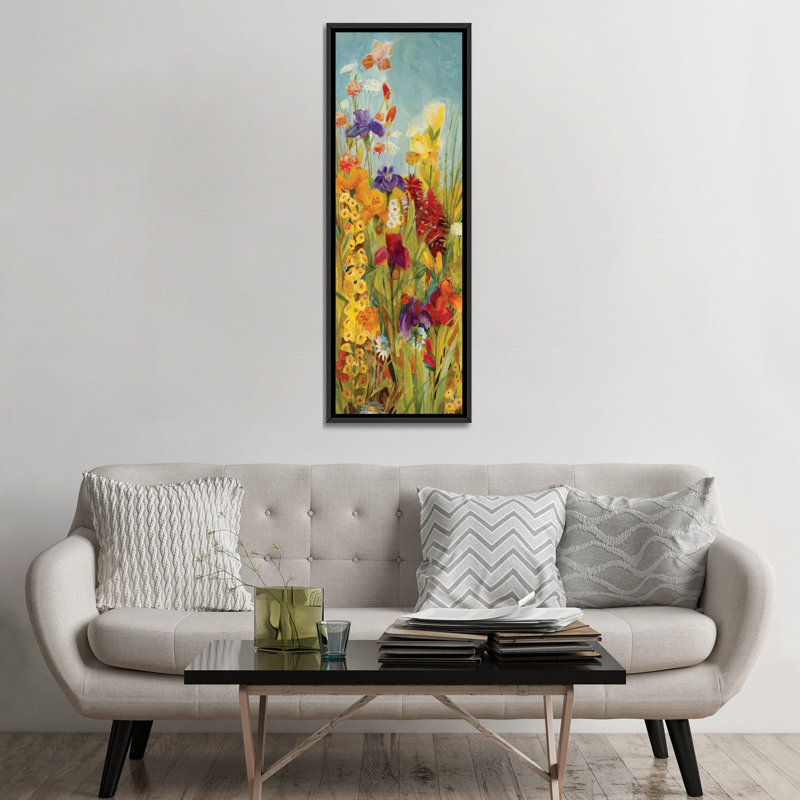 «Merriment I», reproduction sur toile, H 36 po x l 12 po x P 1,5 po, Cadre noir