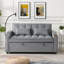 Canapé futon moderne et fonctionnel avec causeuse en velours avec lit escamotable, dossier inclinable réglable, coussins décoratifs, poches, idéal pour le salon-538083299
