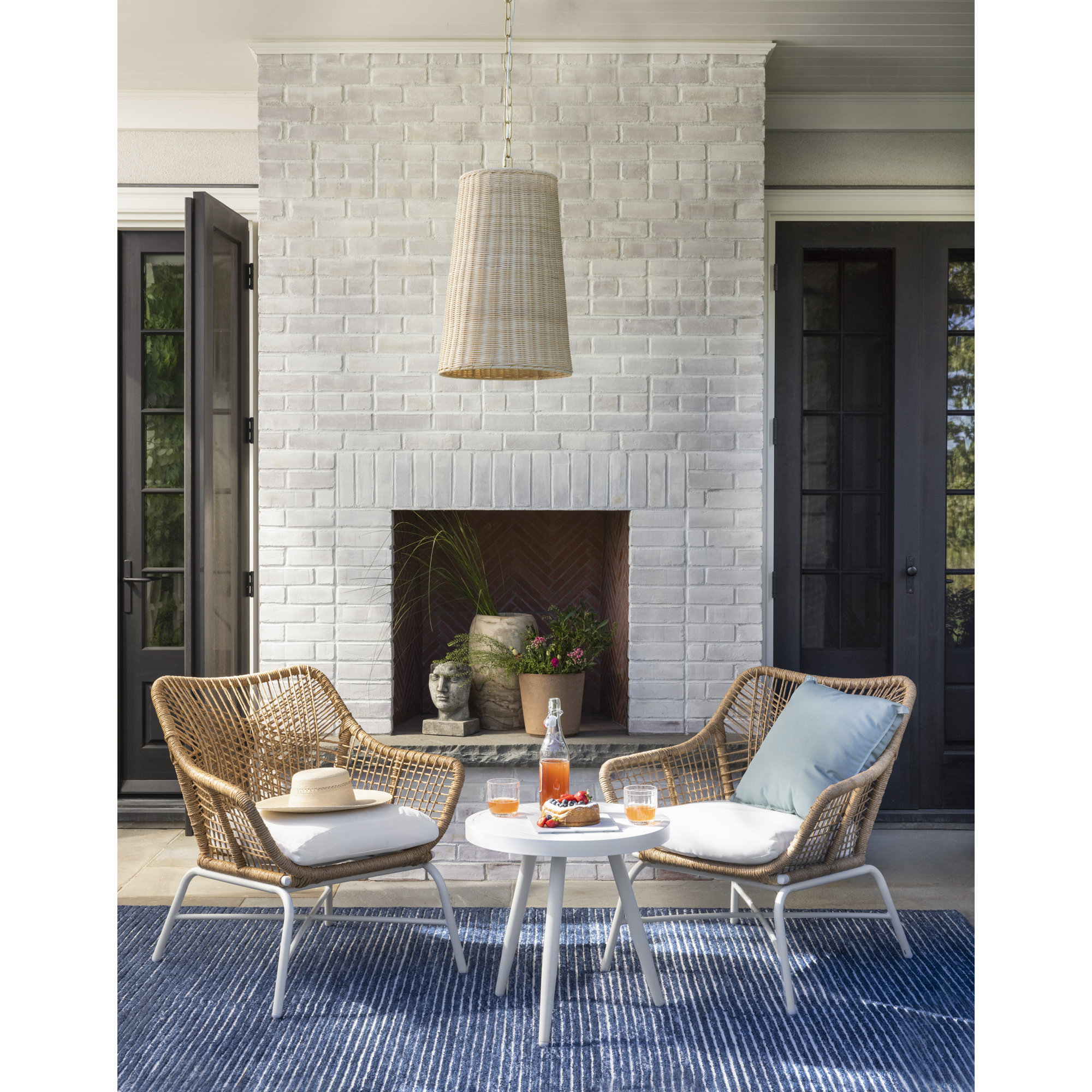 Everley Sunbrella Pillow Cover & Insert, Spa