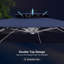 Outdoor 11FT Double Top Square Deluxe Lighted Cantilever Umbrella With Base,Navy-289586793