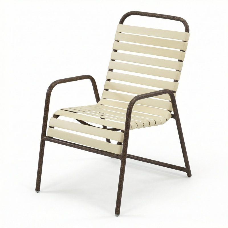 Chaise avec accoudoirs, Sangle en bois flotté / Greco