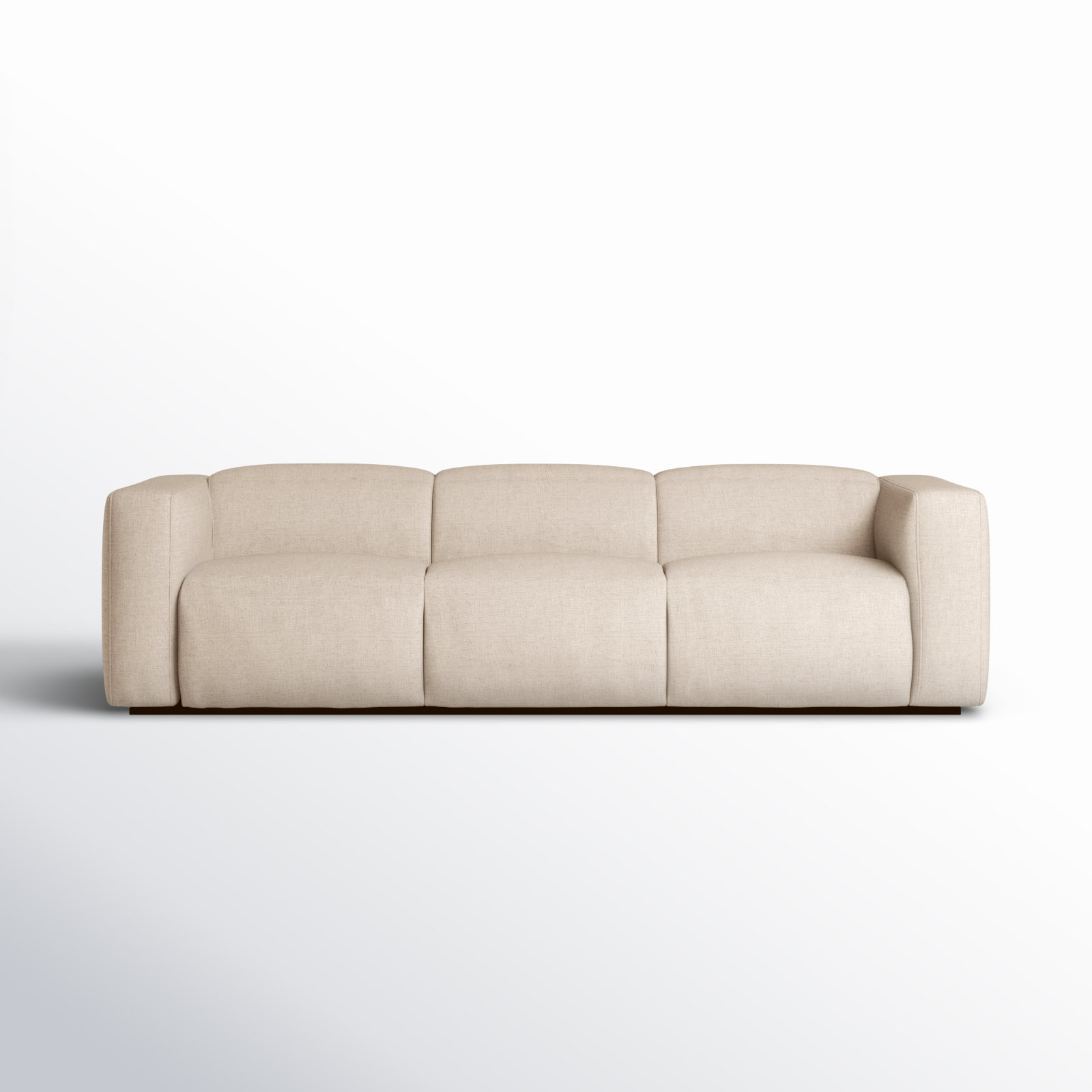 Amed 124" Genuine Leather Power Reclining Sofa, Antigo Natural Polyester Blend