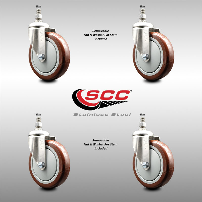 Polyurethane Casters, Maroon