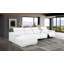 Canapé modulaire blanc en L en cuir véritable 5 pièces faisant face à gauche avec 3 fauteuils inclinables électriques et appuis-tête réglables-130703093-130703094