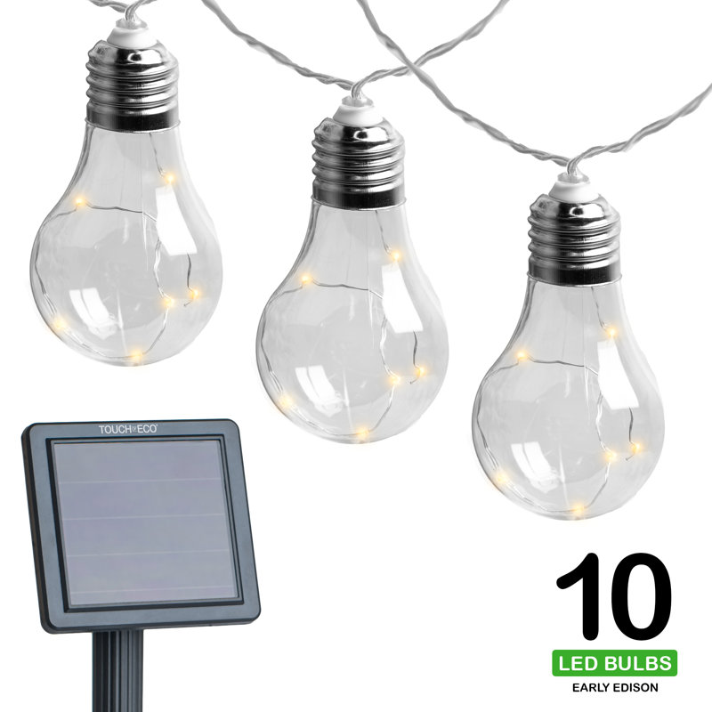 Shemar Outdoor 10 - Bulb 20'' Solar Powered LED Globe String Light