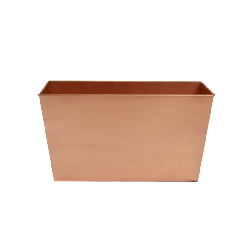 Tall Copper Plated Galvanized Steel Flower Box
