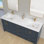 Dessus de meuble-lavabo double 72 po avec double lavabo intégré, comptoir sans couture blanc brillant, imperméable et facile à installer, remplacement du comptoir standard à 2 lavabos