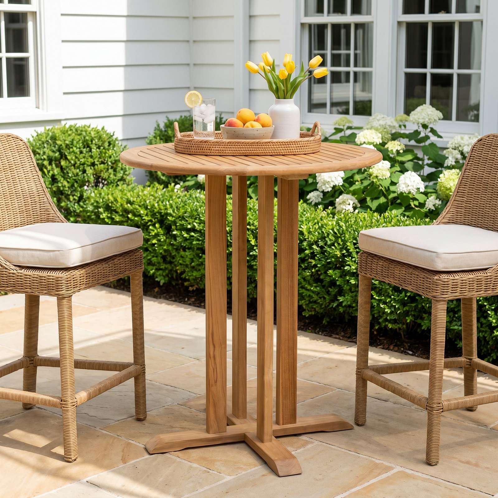 Broerine 36" Teak Patio Bistro Table