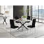 Tierra Modern Chrome Metal & Glass Round Dining Table Set with 4 Quilted Velvet Chairs-88388994-88388995-88389003