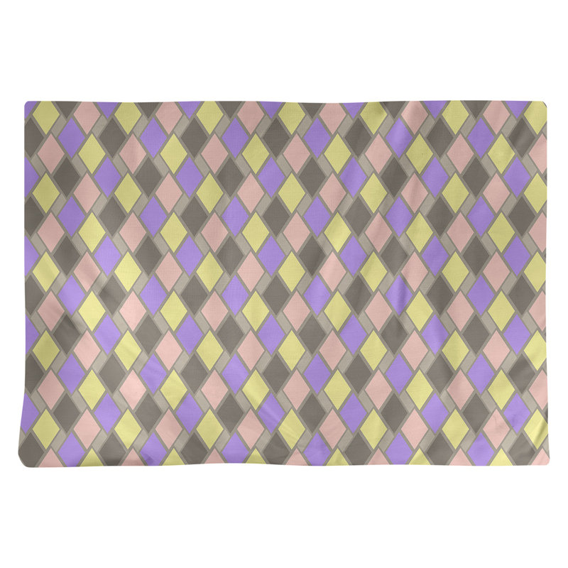 Napperon en coton 18 "Retro Diamonds, Brun pastel
