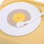Platine vinyle avec haut-parleur Bluetooth, en ABS, mignonne, portable et sans fil, avec réveil, idéale pour la décoration de la maison, de la chambre ou d'une table, couleur crème jaune.