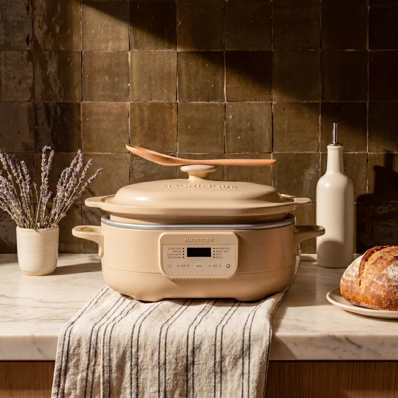 Magnifique cocotte mijoteuse programmable 8-en-1 avec pot d'argile 4QT Magnifique, Brown, 4