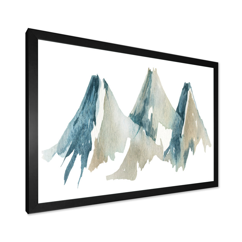 Blue High Mountain Range I - reproduction sur toile, H 12 po x l 20 po, Toile avec cadre de coin noir fermé