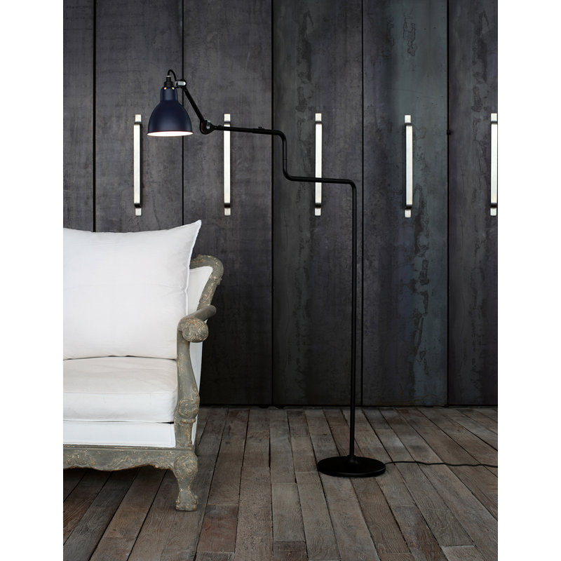 Lampe Gras 58.27'' Black Task Floor Lamp, Blue