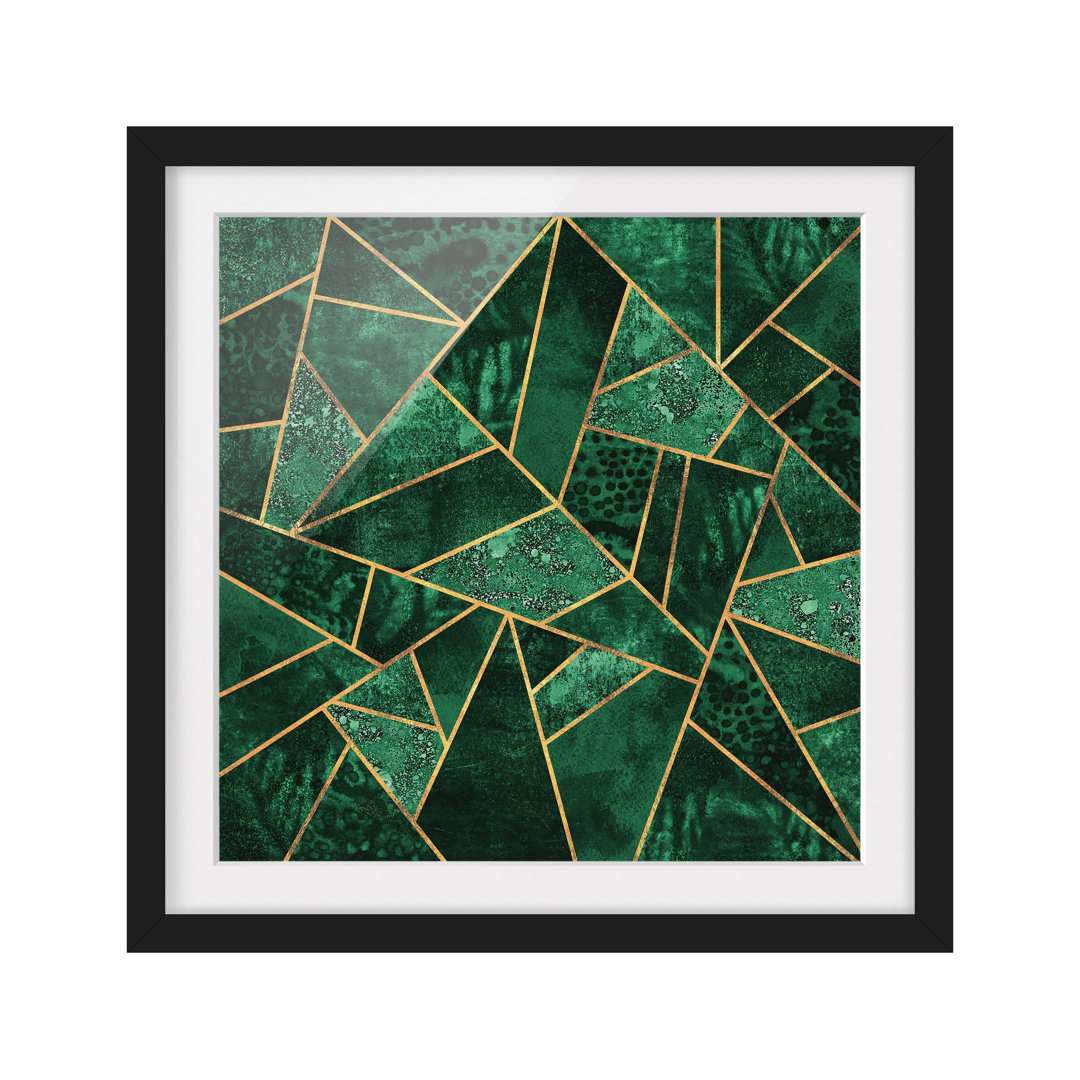 Gerahmtes Poster Dark Emerald with Gold