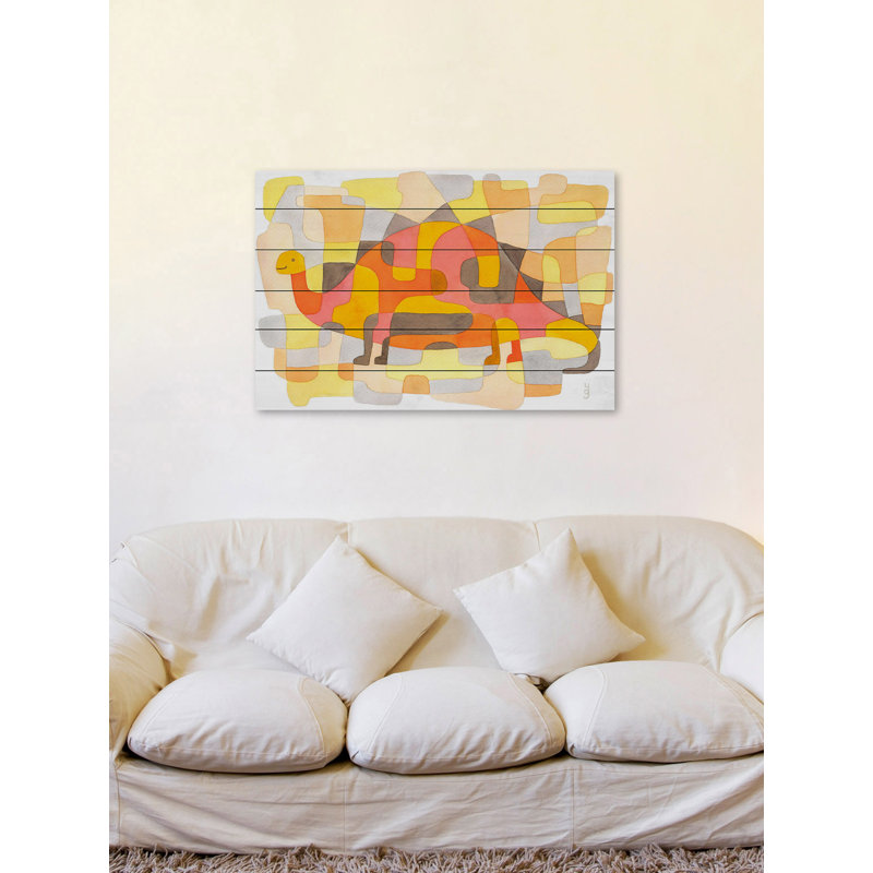 «Dinosaur 2», reproduction d'art, H 24 po x l 36 po, Bois blanc