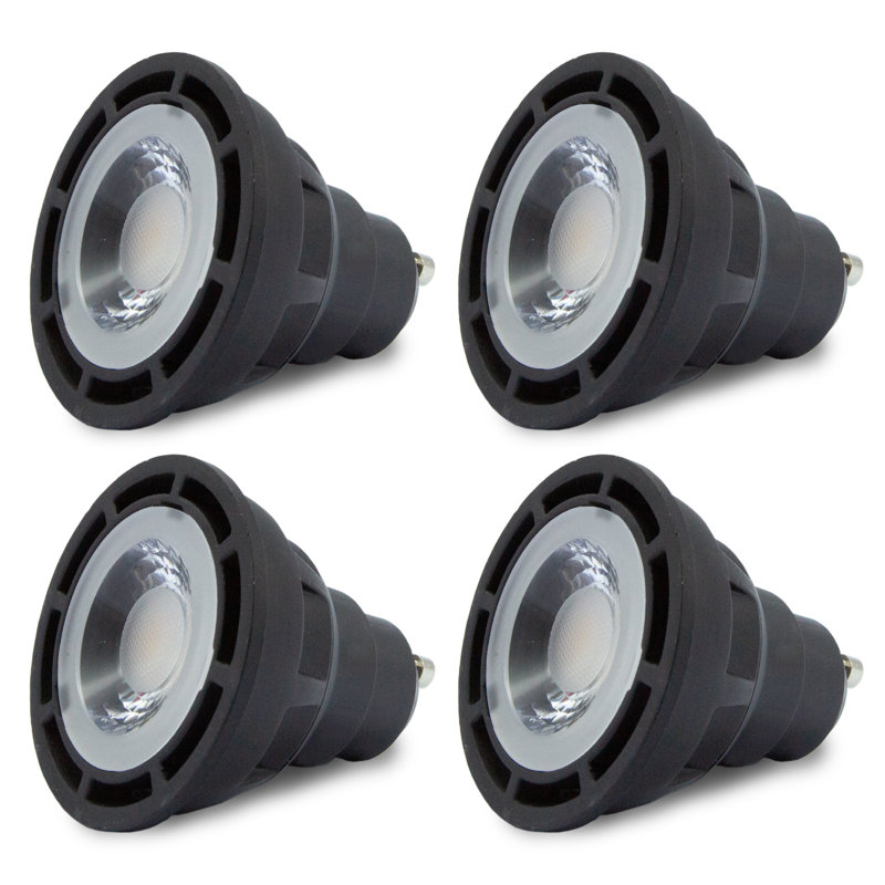 Sunlight2® GU10 120 V CA, ampoule 7 W, IRC 94, gradation à chaud, 3000 K à 1800 K, angle de faisceau de 36 °, finition noire.