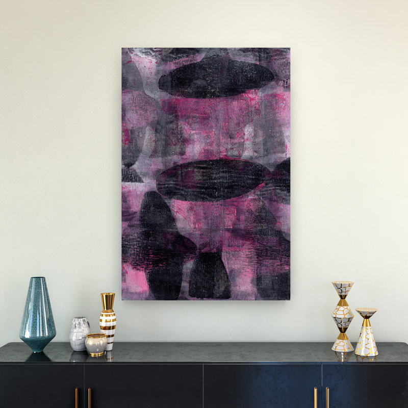 Abstrait rose abstrait abstrait audacieux, 36" H x 24" W
