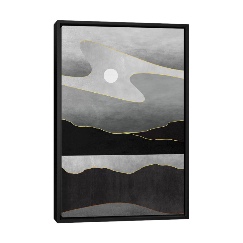 «Minimal Landscape VII», impression sur toile, H 26 po x l 18 po x P 1,5 po, Toile avec cadre noir, Pas de tapis