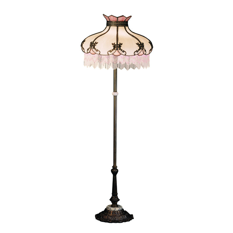 Greenbriar Oak Floor Lamp, White/Beige