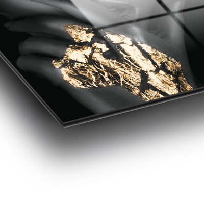 Peinture élégante en verre trempé décoratif, 27,6 po x 43,3 po | 100% verre trempé, épaisseur: 0,16 pouce | Superbe décoration intérieure pour le salon, le bureau ou la galerie | Pièce d'art unique, durable et élégante