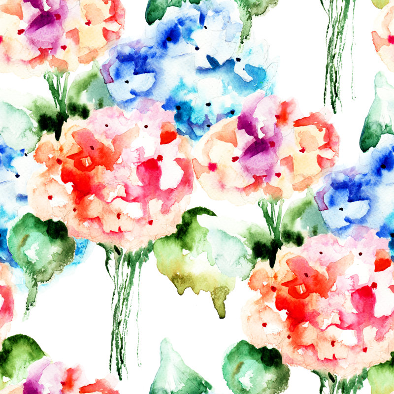 Parral Beautiful Hydrangea - Wrapped Canvas Painting, 30cm H x 30cm W x 3.8cm D