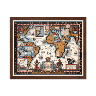Affiche «The Map of Famous Pirates, Buccaneers & Freebooters»