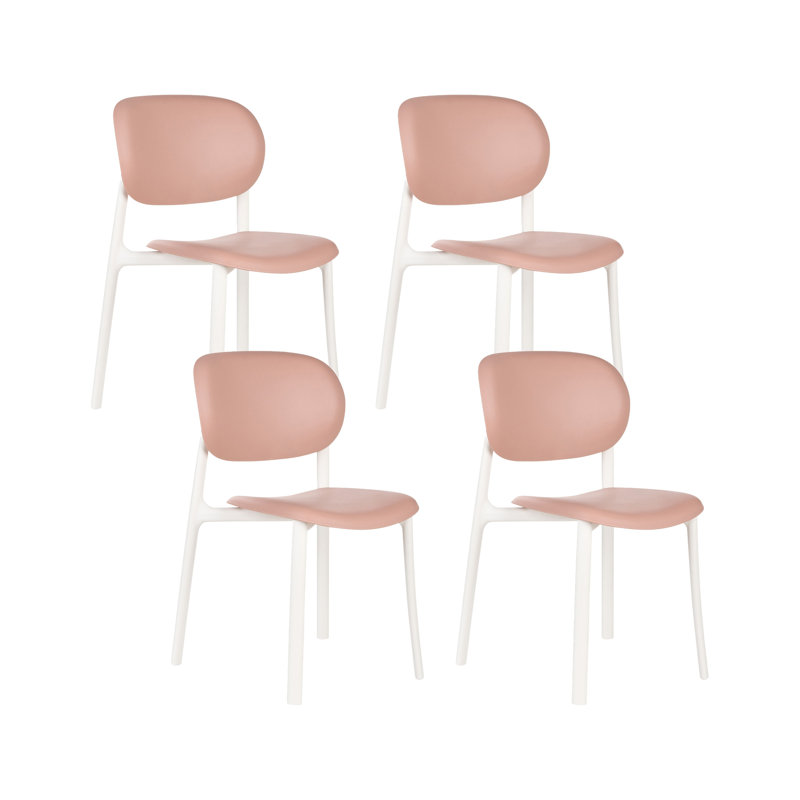 Stacking Patio Dining Side Chair, Pink