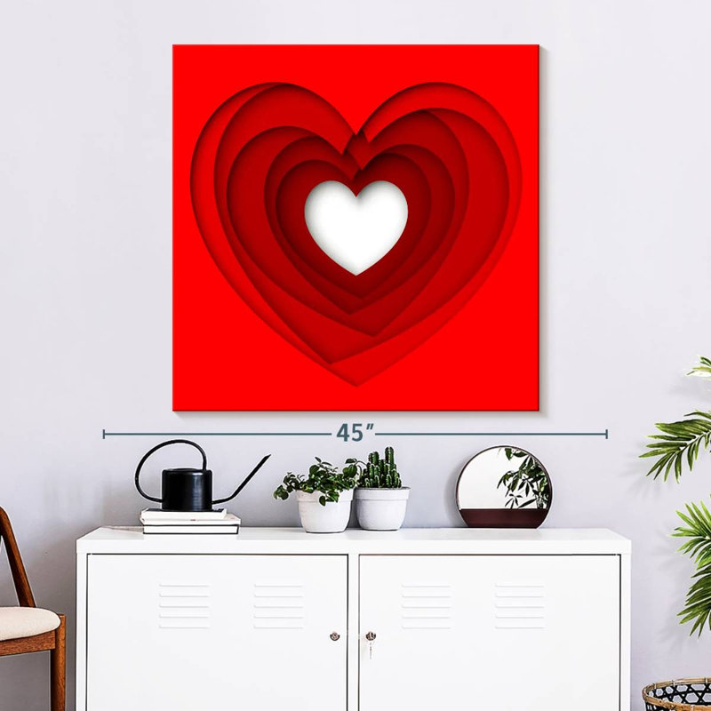 Arney Heart Layers, 33" H x 33" W