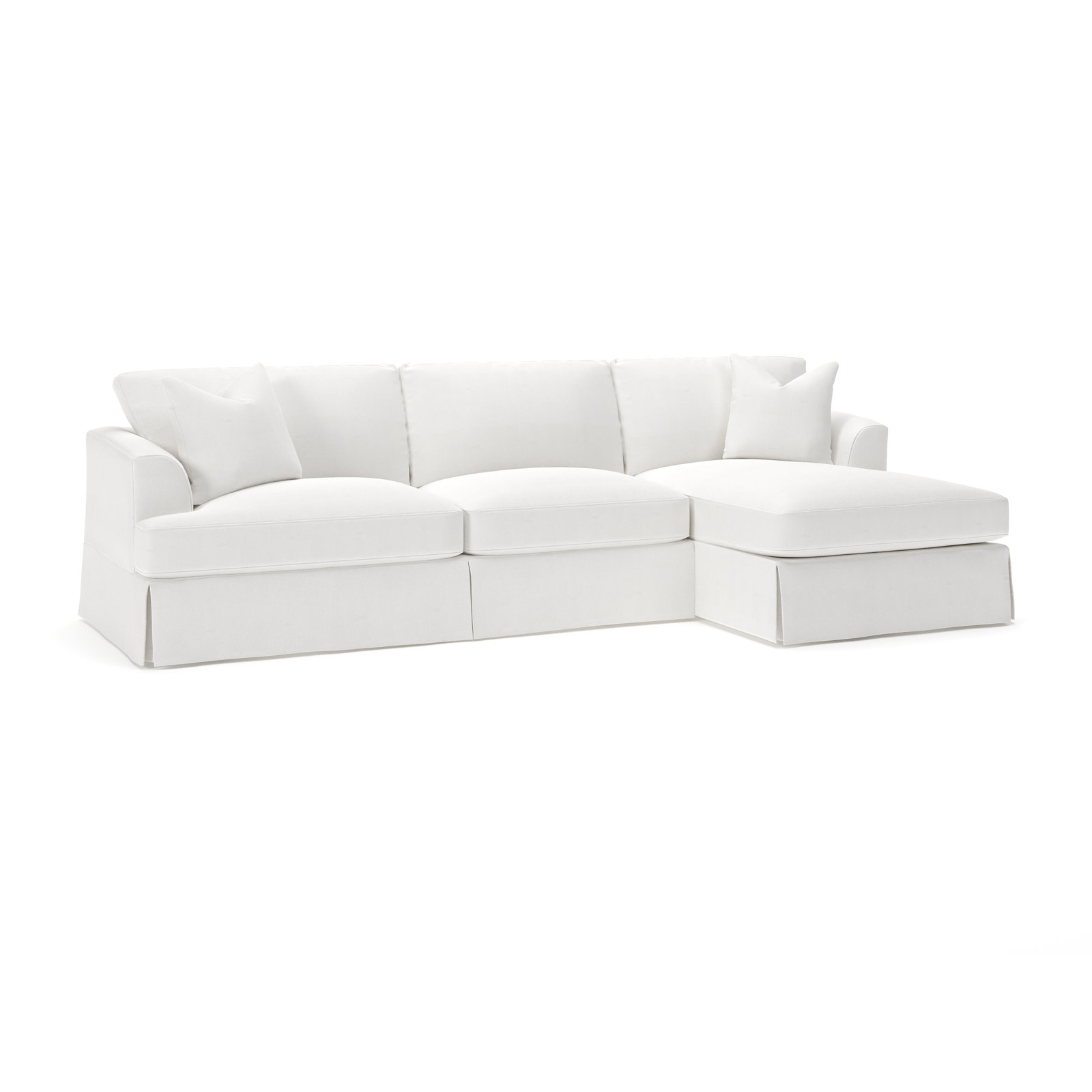 Lucia Chaise Sectional, Right Hand Facing, Drusky Moonglow Sustain® Basketweave