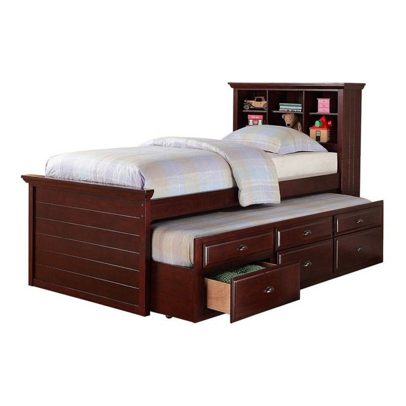 Grantley Kids Twin with Trundle with Drawers,  Dark Cherry