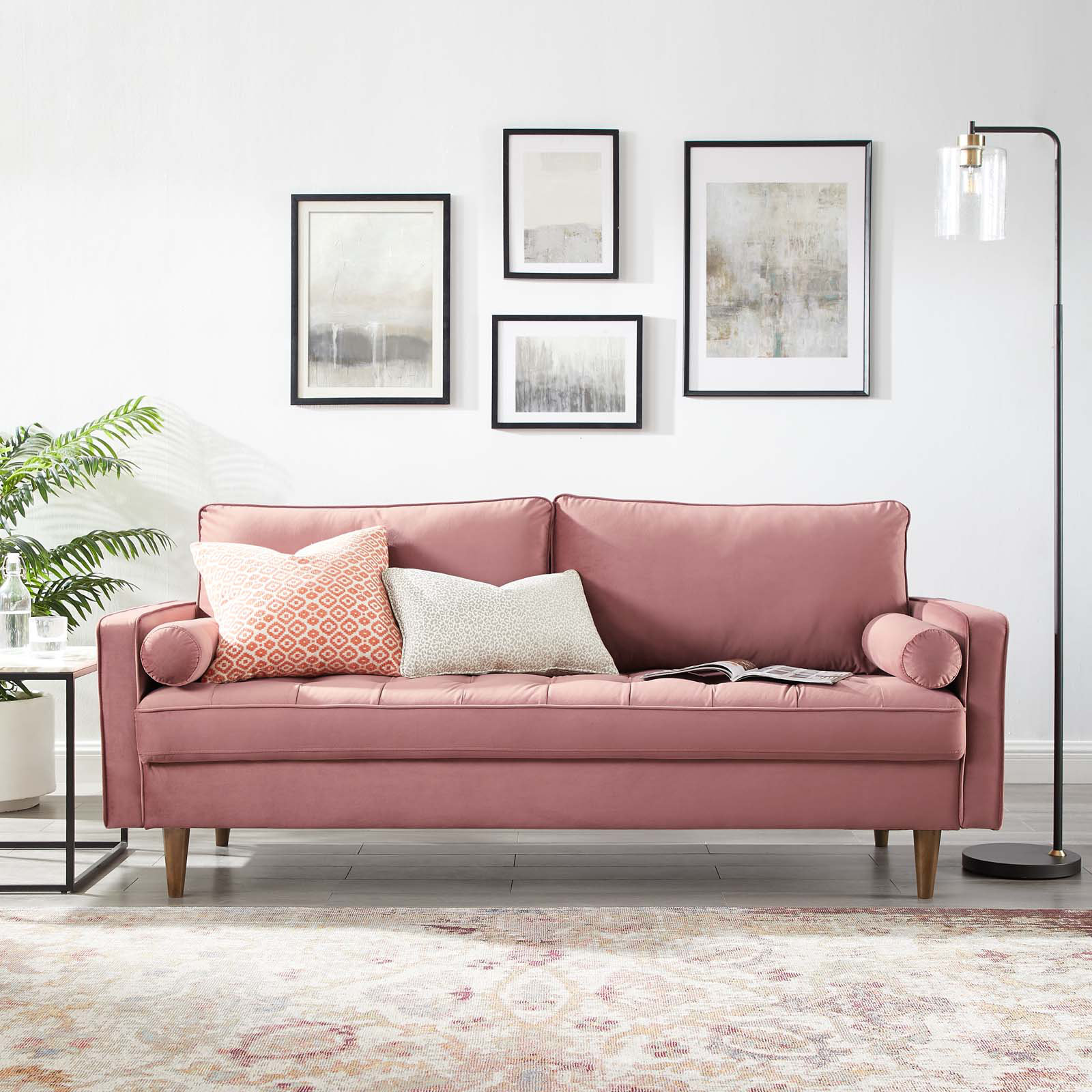 Pink couch deals wayfair