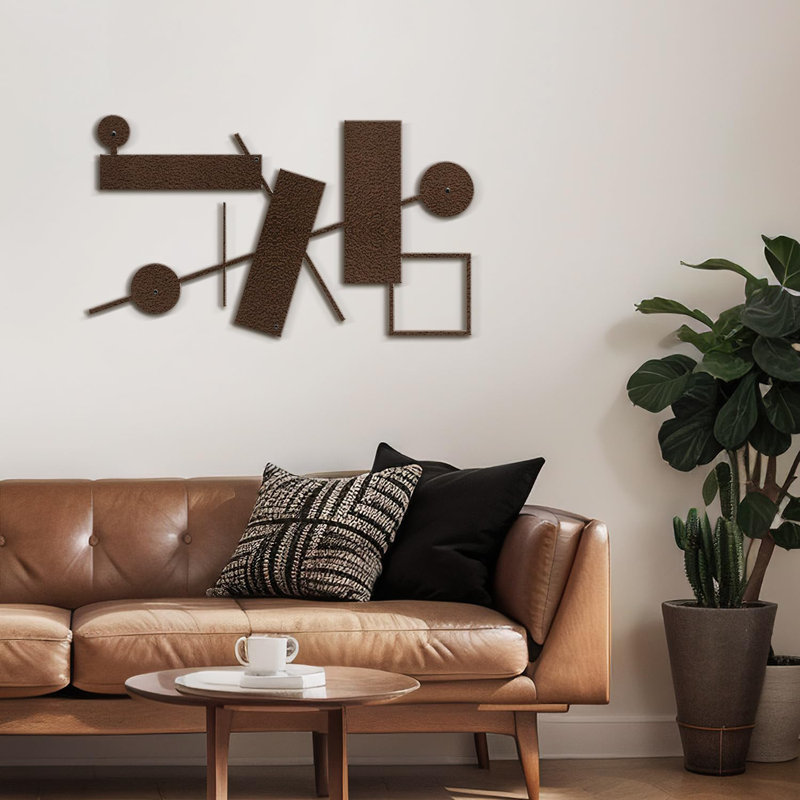 Décoration murale en métal, H 15 po x l 30 po x P 0,05 po, Bronze