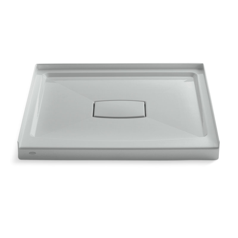 Archer 36" x 36" Single Threshold Center Drain Shower Base with Removable Cover, Ice Gray