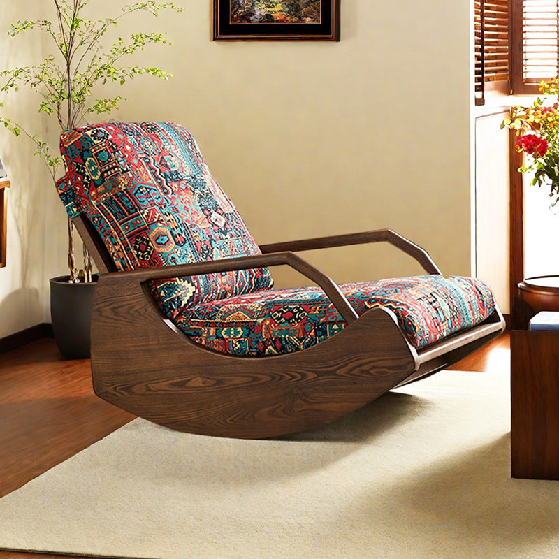 Ergonomic Adjustable Solid Wood Rocking Chair