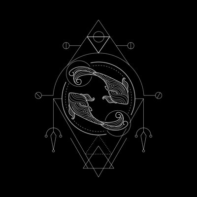 Zodiac Pisces - Wrapped Canvas Print